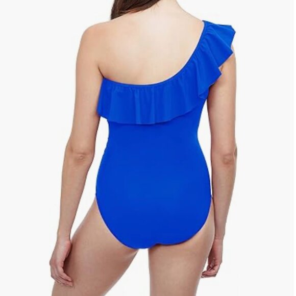 Profile by Gottex Women's Standard Tutti Frutti Shoulder One Piece Blue 16 8114 - Picture 2 of 2